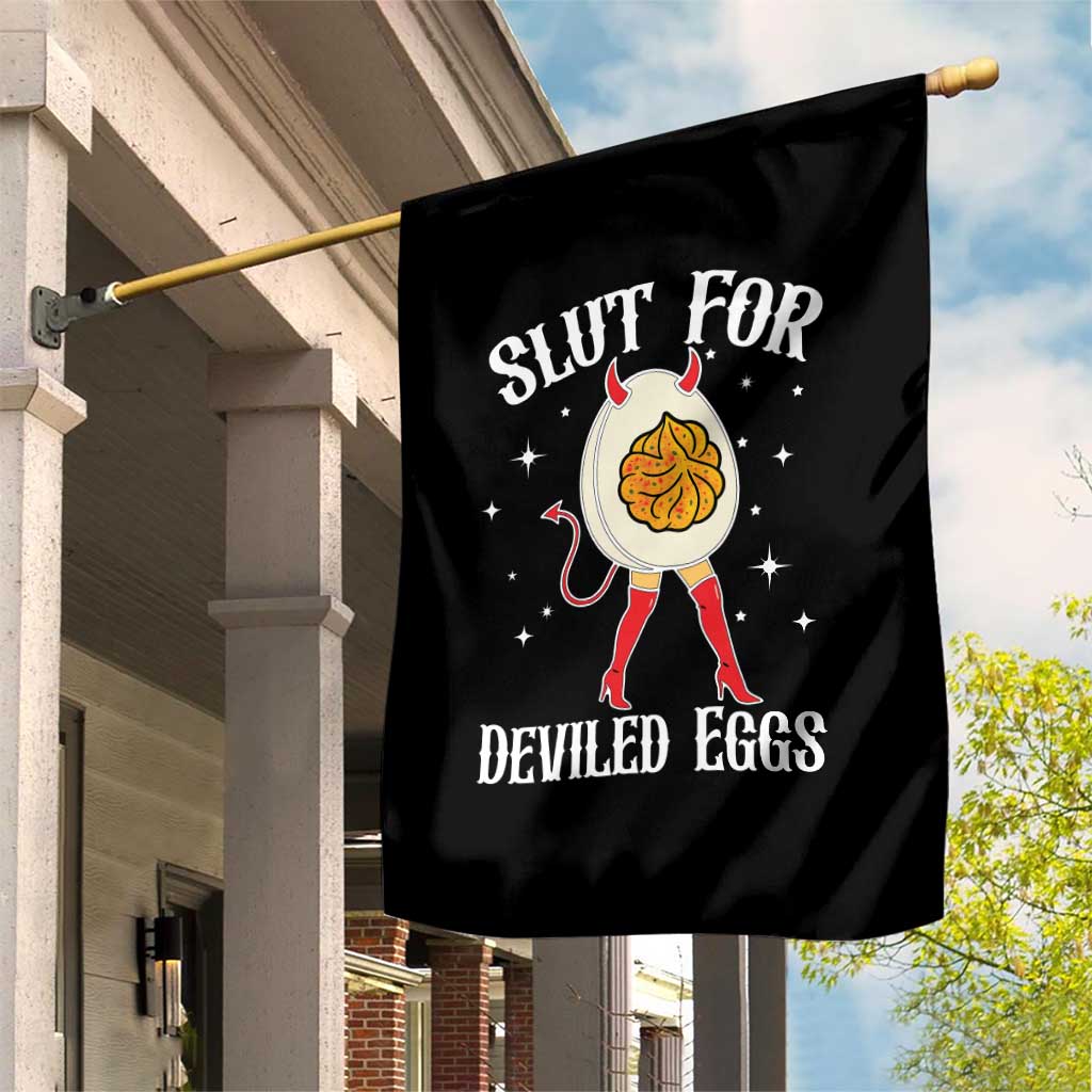 Funny Slut for Deviled Eggs Garden Flag Funny Naughty Thanksgiving Potluck - Wonder Print Shop