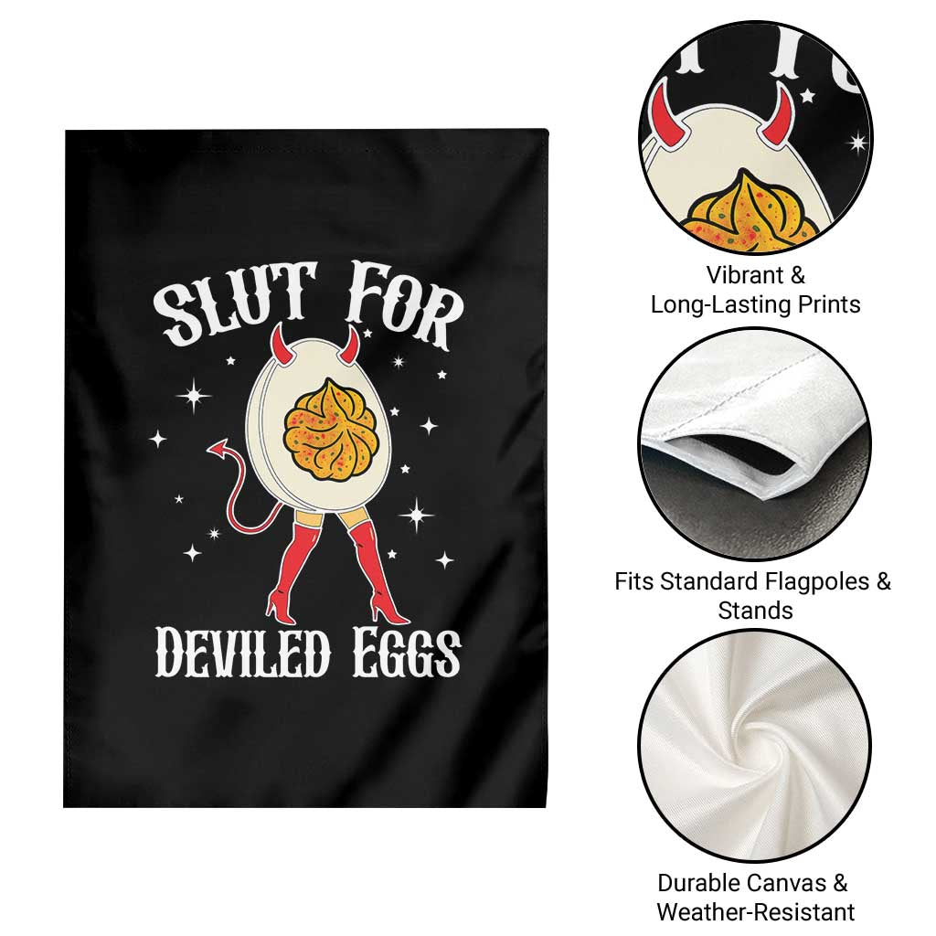Funny Slut for Deviled Eggs Garden Flag Funny Naughty Thanksgiving Potluck - Wonder Print Shop