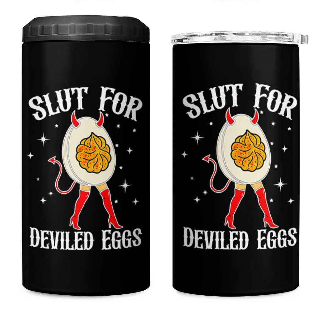 Funny Slut for Deviled Eggs 4 in 1 Can Cooler Tumbler Funny Naughty Thanksgiving Potluck - Wonder Print Shop