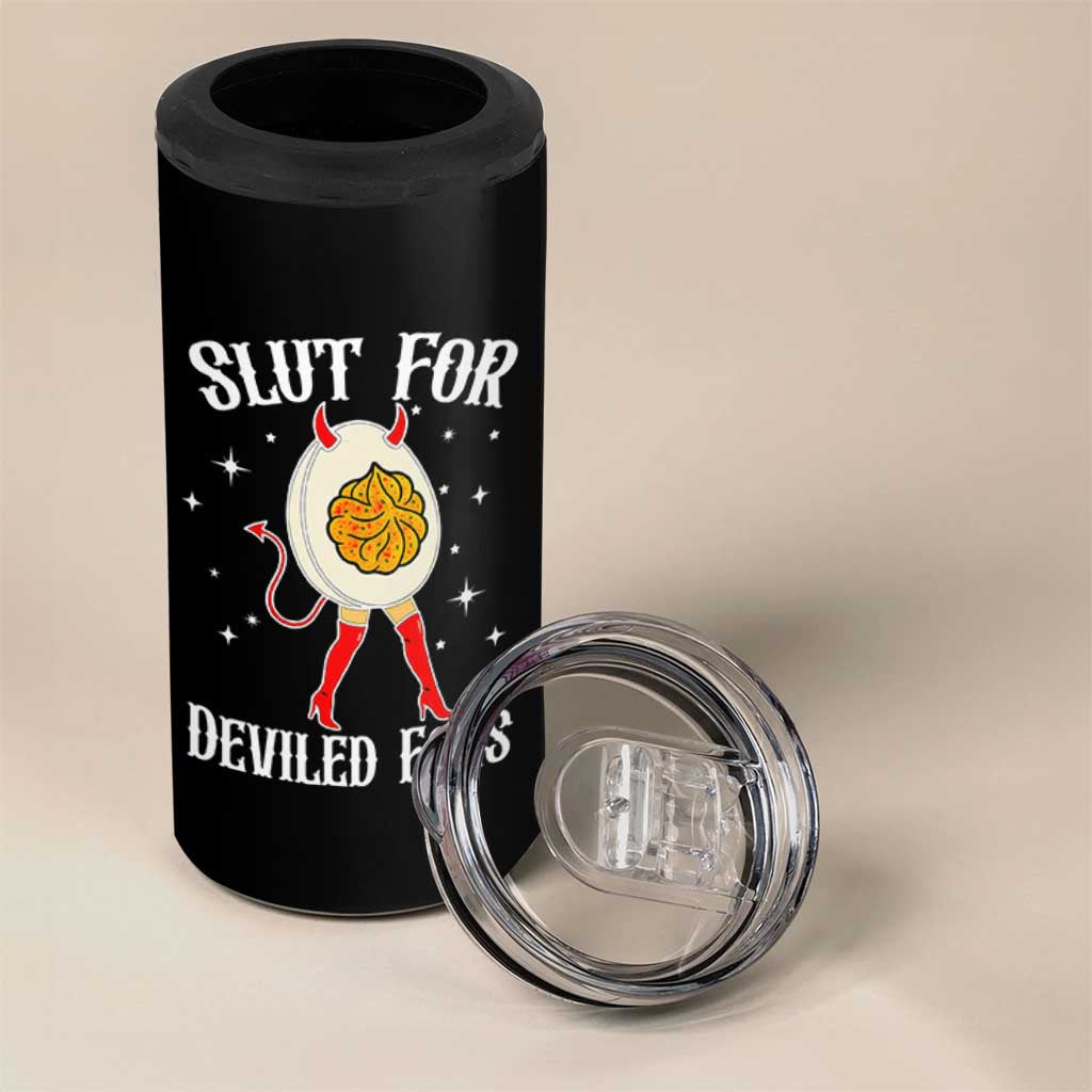 Funny Slut for Deviled Eggs 4 in 1 Can Cooler Tumbler Funny Naughty Thanksgiving Potluck - Wonder Print Shop