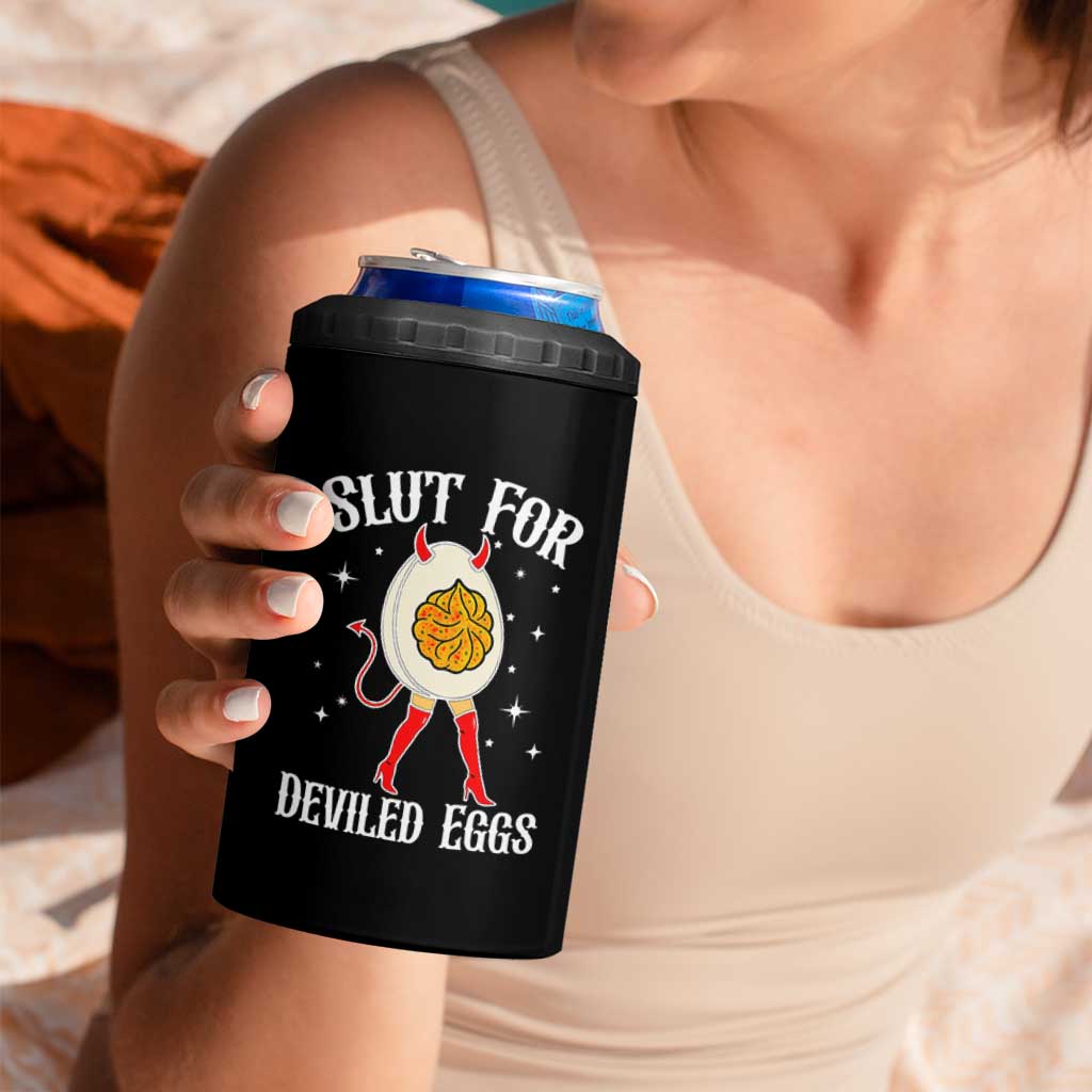 Funny Slut for Deviled Eggs 4 in 1 Can Cooler Tumbler Funny Naughty Thanksgiving Potluck - Wonder Print Shop