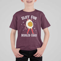 Funny Slut for Deviled Eggs T Shirt For Kid Funny Naughty Thanksgiving Potluck - Wonder Print Shop
