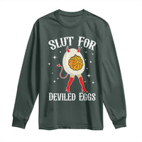 Funny Slut for Deviled Eggs Long Sleeve Shirt Funny Naughty Thanksgiving Potluck - Wonder Print Shop