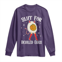 Funny Slut for Deviled Eggs Long Sleeve Shirt Funny Naughty Thanksgiving Potluck - Wonder Print Shop