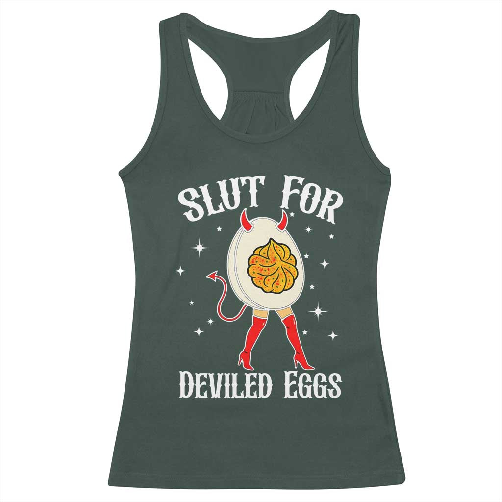 Funny Slut for Deviled Eggs Racerback Tank Top Funny Naughty Thanksgiving Potluck - Wonder Print Shop