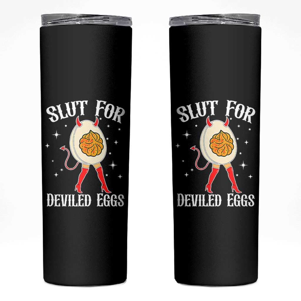 Funny Slut for Deviled Eggs Skinny Tumbler Funny Naughty Thanksgiving Potluck - Wonder Print Shop