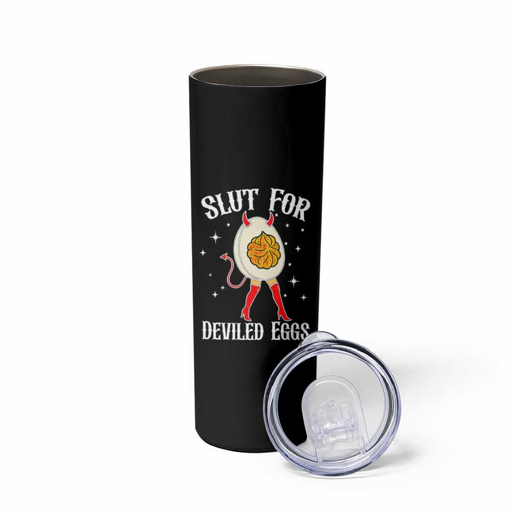 Funny Slut for Deviled Eggs Skinny Tumbler Funny Naughty Thanksgiving Potluck - Wonder Print Shop