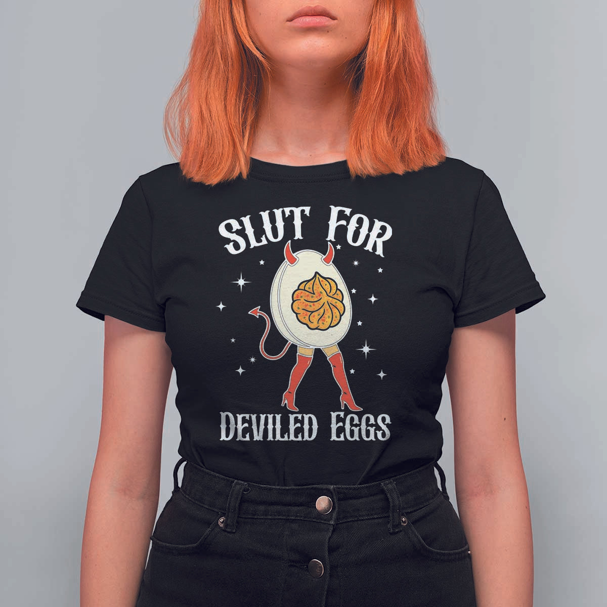 Funny Slut for Deviled Eggs T Shirt For Women Funny Naughty Thanksgiving Potluck - Wonder Print Shop