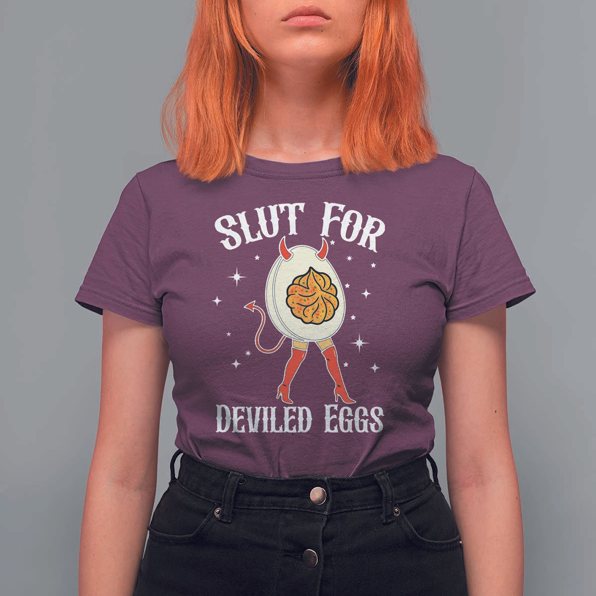 Funny Slut for Deviled Eggs T Shirt For Women Funny Naughty Thanksgiving Potluck - Wonder Print Shop