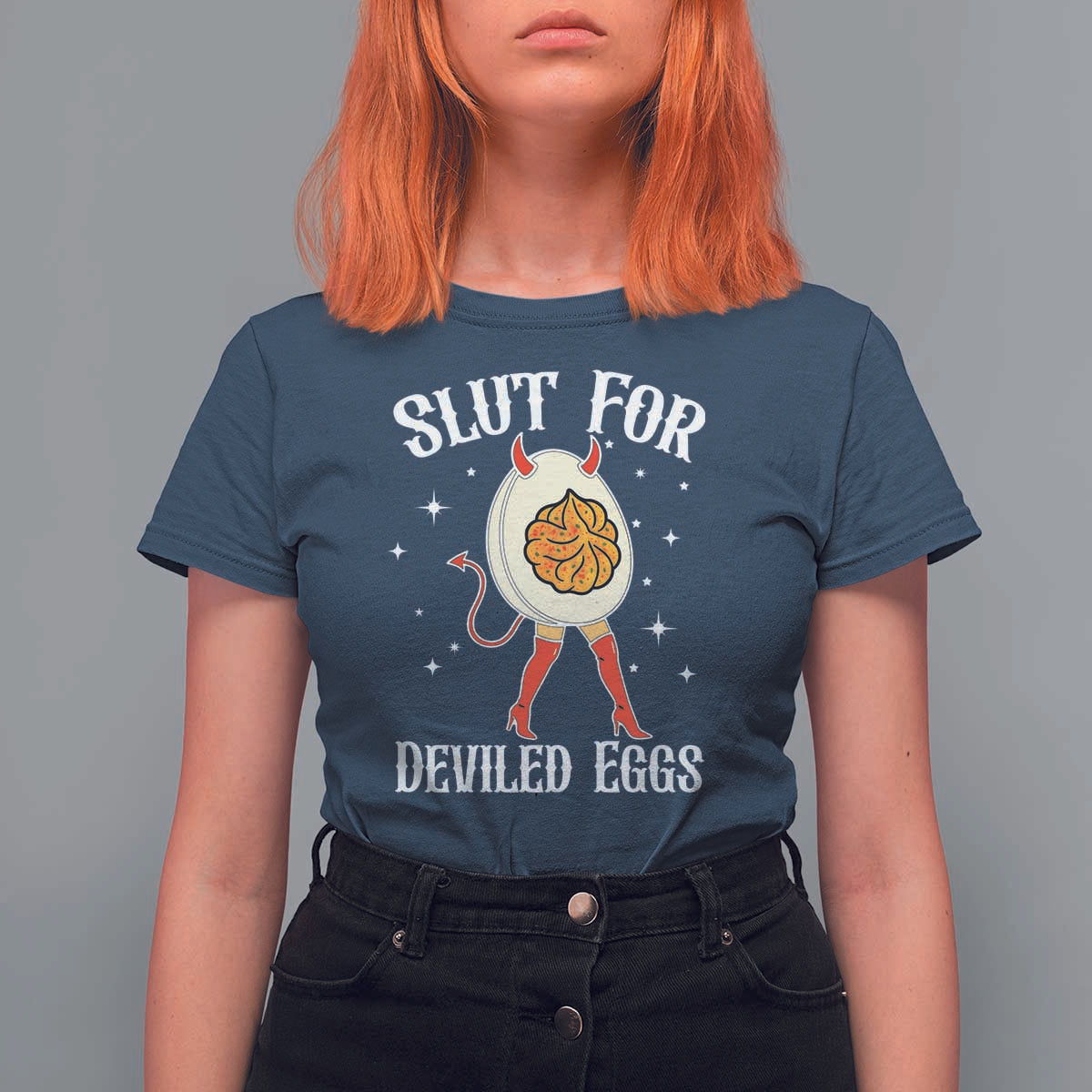 Funny Slut for Deviled Eggs T Shirt For Women Funny Naughty Thanksgiving Potluck - Wonder Print Shop