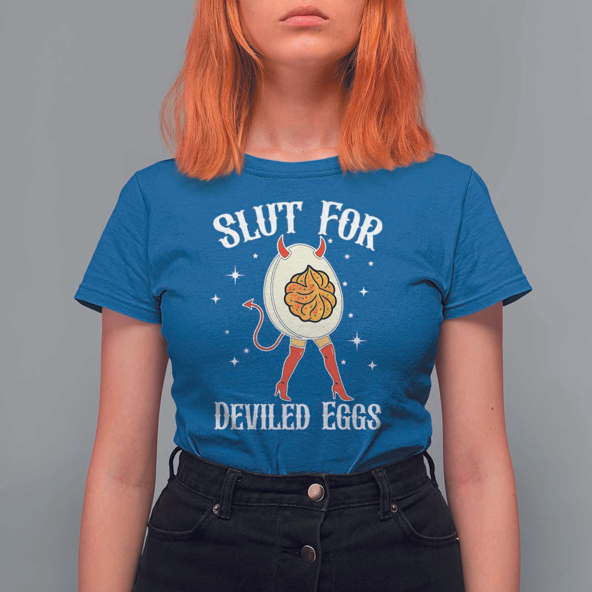 Funny Slut for Deviled Eggs T Shirt For Women Funny Naughty Thanksgiving Potluck - Wonder Print Shop