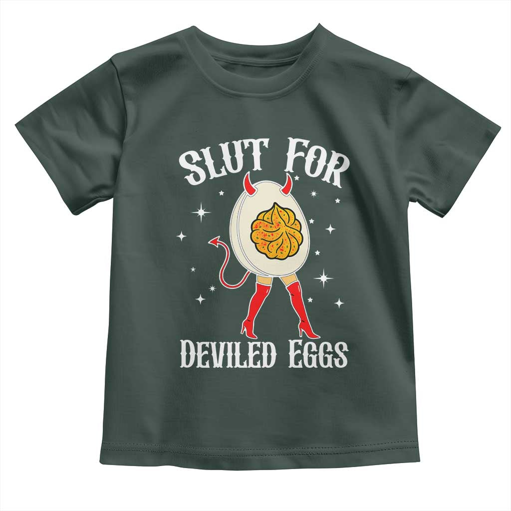 Funny Slut for Deviled Eggs Toddler T Shirt Funny Naughty Thanksgiving Potluck - Wonder Print Shop