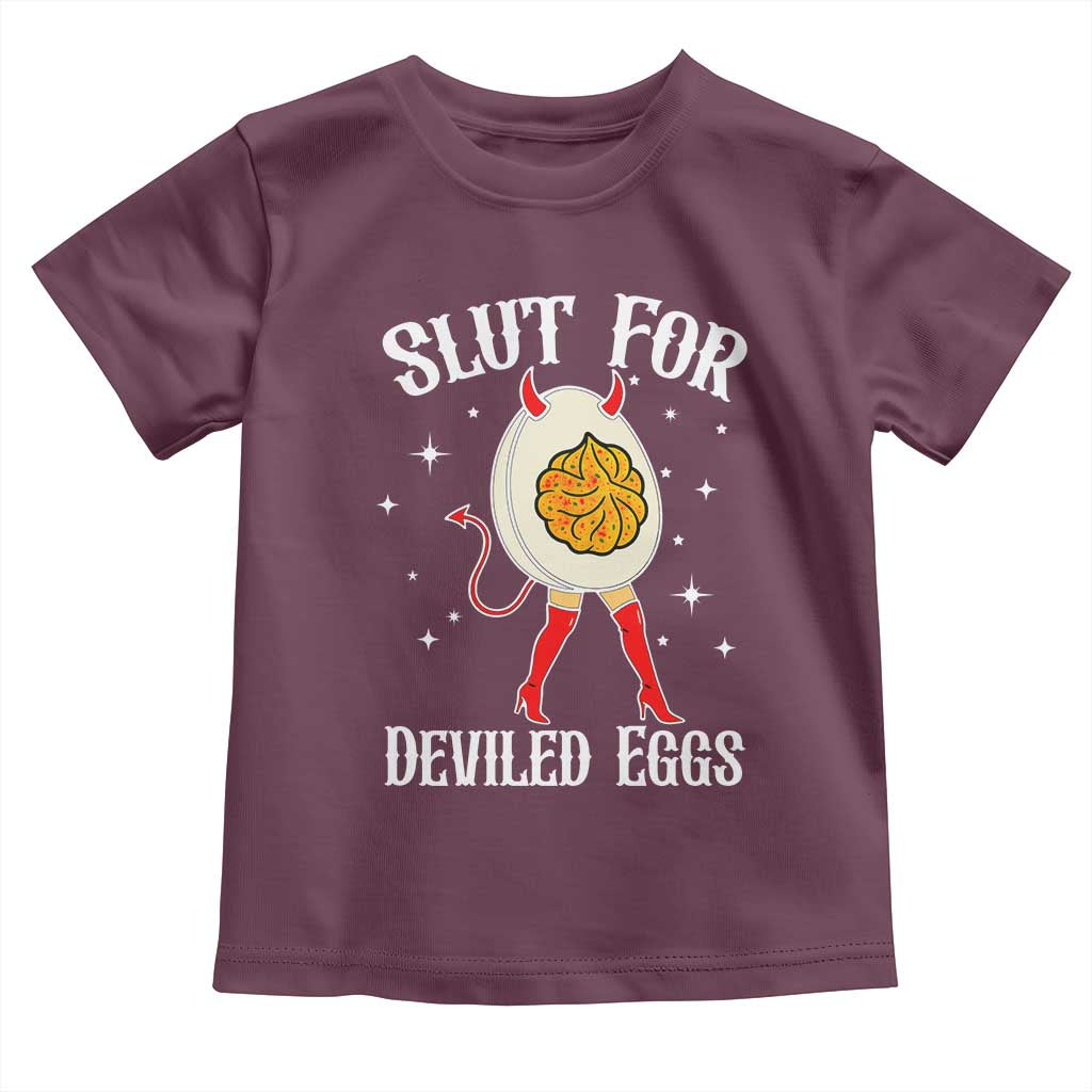 Funny Slut for Deviled Eggs Toddler T Shirt Funny Naughty Thanksgiving Potluck - Wonder Print Shop