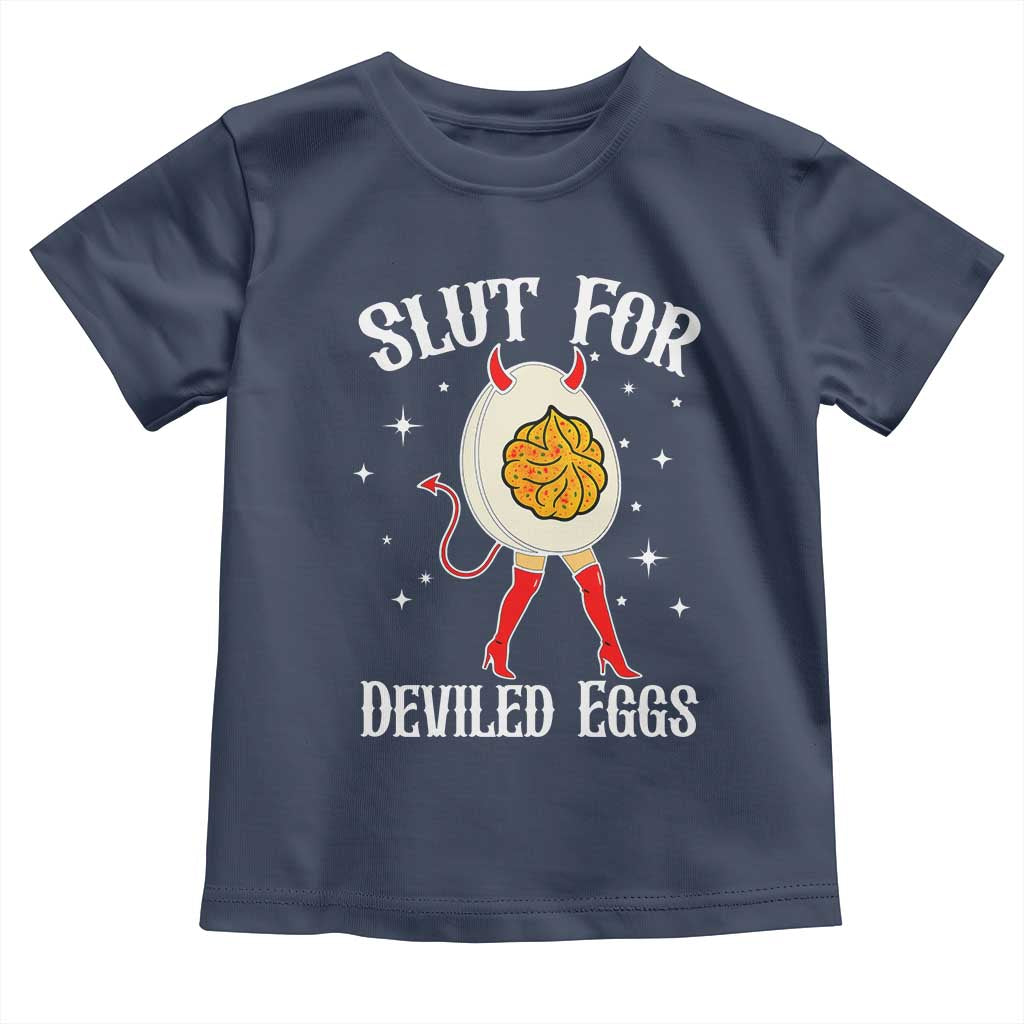 Funny Slut for Deviled Eggs Toddler T Shirt Funny Naughty Thanksgiving Potluck - Wonder Print Shop