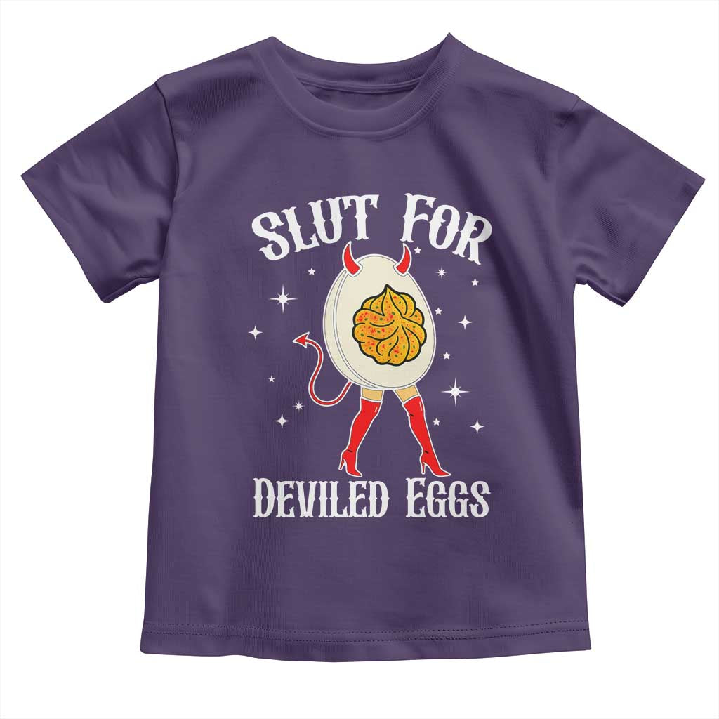 Funny Slut for Deviled Eggs Toddler T Shirt Funny Naughty Thanksgiving Potluck - Wonder Print Shop