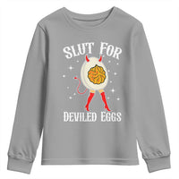Funny Slut for Deviled Eggs Youth Sweatshirt Funny Naughty Thanksgiving Potluck - Wonder Print Shop