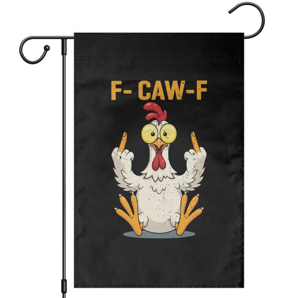 Funny F Caw F Sarcastic Chicken Meme Garden Flag Middle Finger Offensive Humor - Wonder Print Shop