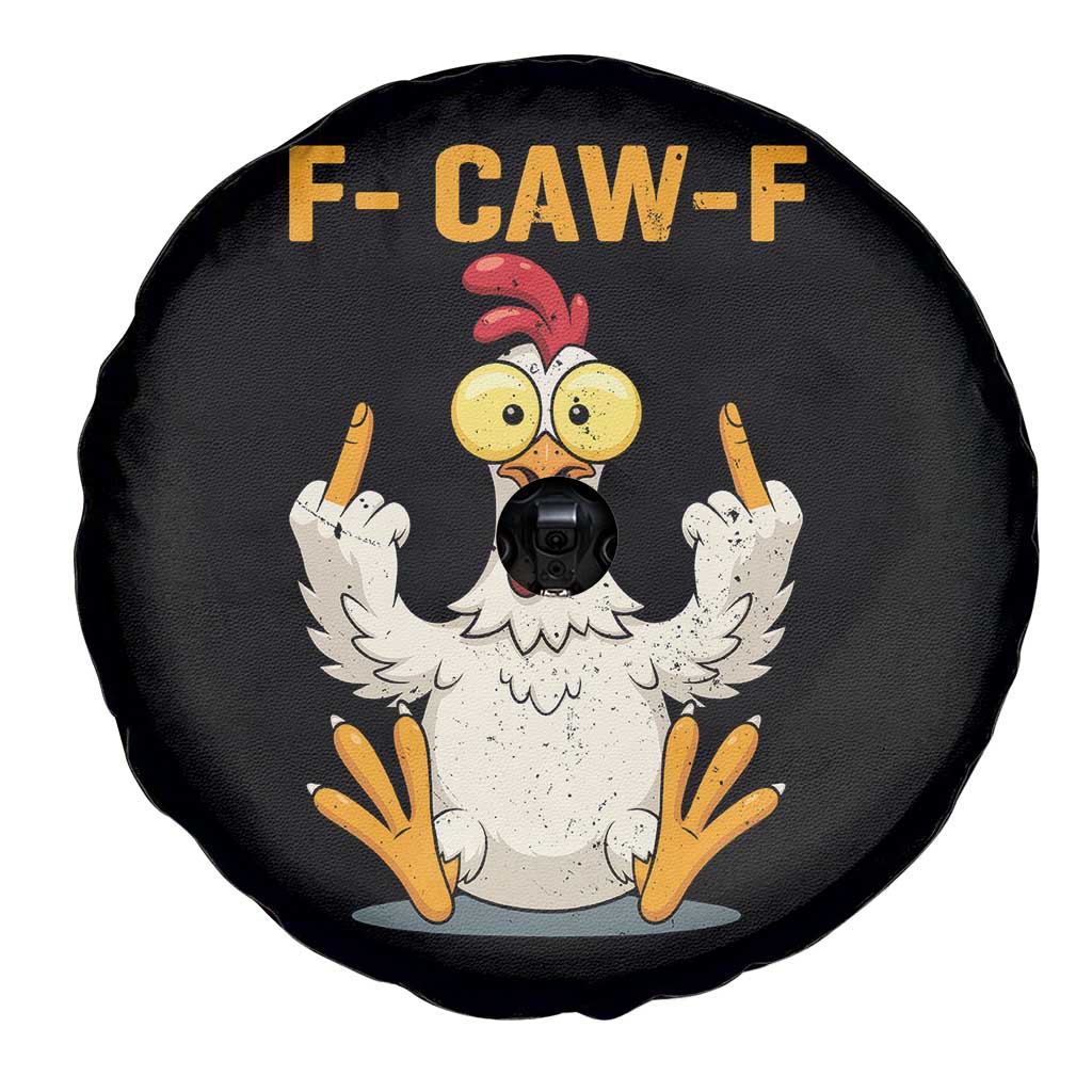 Funny F Caw F Sarcastic Chicken Meme Spare Tire Cover Middle Finger Offensive Humor - Wonder Print Shop