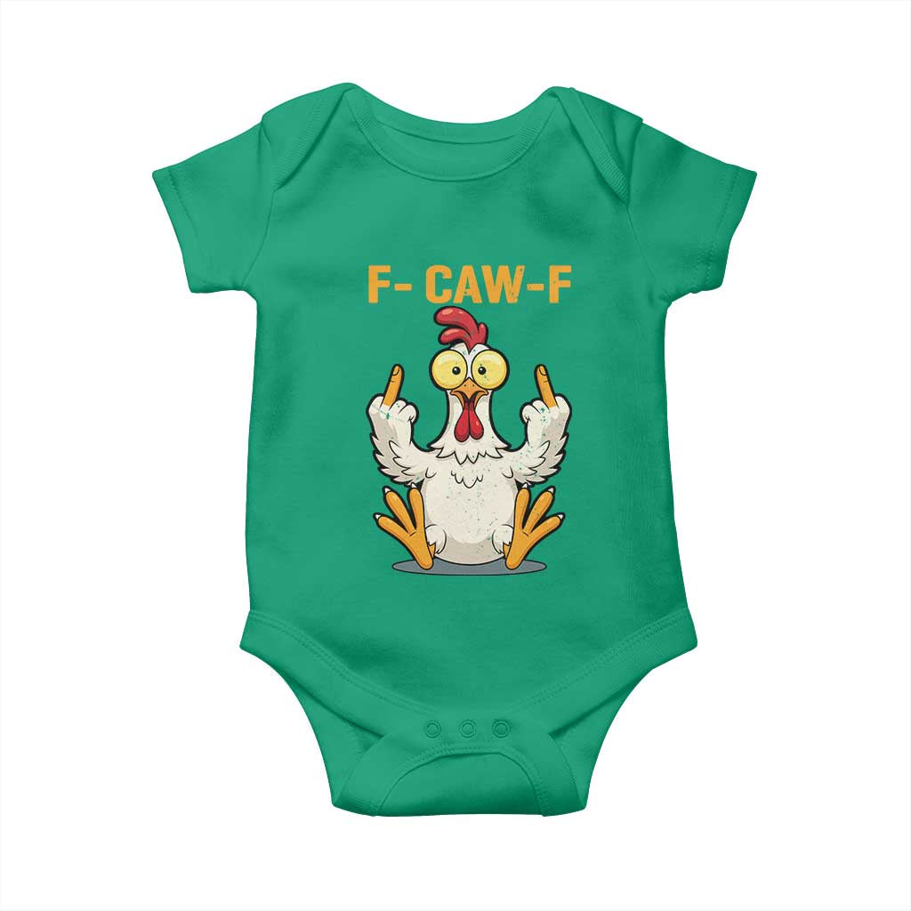 Funny F Caw F Sarcastic Chicken Meme Baby Onesie Middle Finger Offensive Humor - Wonder Print Shop