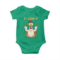 Funny F Caw F Sarcastic Chicken Meme Baby Onesie Middle Finger Offensive Humor - Wonder Print Shop