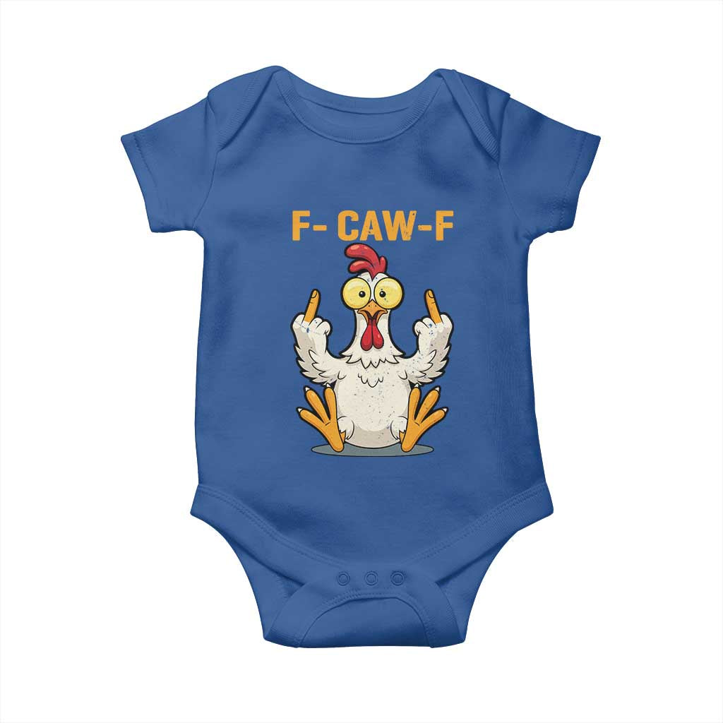 Funny F Caw F Sarcastic Chicken Meme Baby Onesie Middle Finger Offensive Humor - Wonder Print Shop
