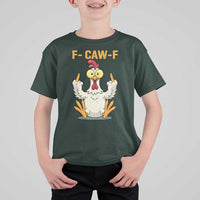 Funny F Caw F Sarcastic Chicken Meme T Shirt For Kid Middle Finger Offensive Humor - Wonder Print Shop