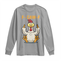 Funny F Caw F Sarcastic Chicken Meme Long Sleeve Shirt Middle Finger Offensive Humor - Wonder Print Shop