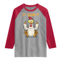 Funny F Caw F Sarcastic Chicken Meme Raglan Shirt Middle Finger Offensive Humor - Wonder Print Shop
