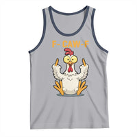 Funny F Caw F Sarcastic Chicken Meme Tank Top Middle Finger Offensive Humor - Wonder Print Shop