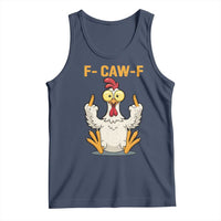 Funny F Caw F Sarcastic Chicken Meme Tank Top Middle Finger Offensive Humor - Wonder Print Shop