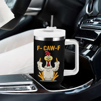 Funny F Caw F Sarcastic Chicken Meme Tumbler With Handle Middle Finger Offensive Humor - Wonder Print Shop