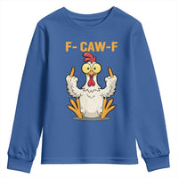 Funny F Caw F Sarcastic Chicken Meme Youth Sweatshirt Middle Finger Offensive Humor - Wonder Print Shop