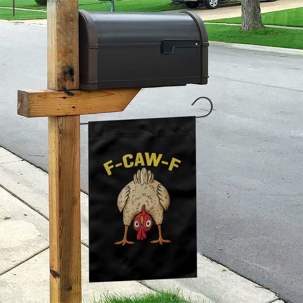 Funny F Caw F Bending Over Chicken Meme Garden Flag Upside Down Head Poultry Humor - Wonder Print Shop