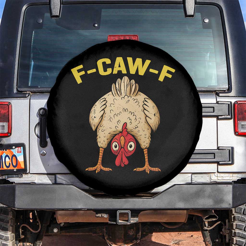 Funny F Caw F Bending Over Chicken Meme Spare Tire Cover Upside Down Head Poultry Humor - Wonder Print Shop