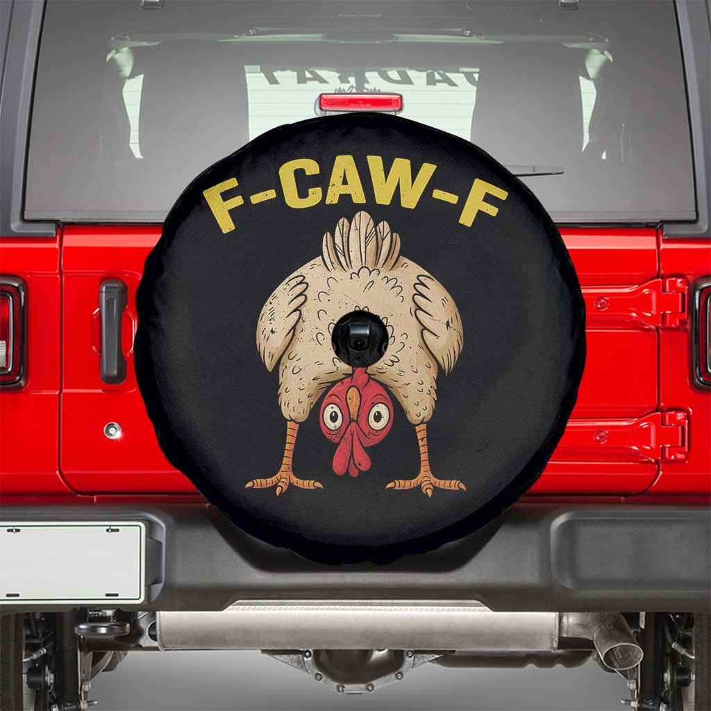 Funny F Caw F Bending Over Chicken Meme Spare Tire Cover Upside Down Head Poultry Humor - Wonder Print Shop