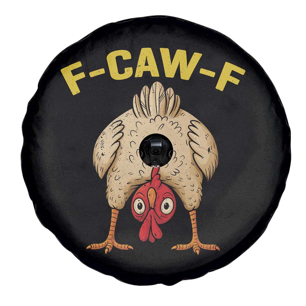 Funny F Caw F Bending Over Chicken Meme Spare Tire Cover Upside Down Head Poultry Humor - Wonder Print Shop