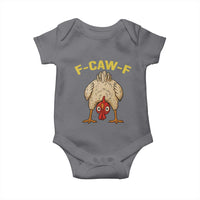 Funny F Caw F Bending Over Chicken Meme Baby Onesie Upside Down Head Poultry Humor - Wonder Print Shop