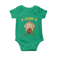 Funny F Caw F Bending Over Chicken Meme Baby Onesie Upside Down Head Poultry Humor - Wonder Print Shop