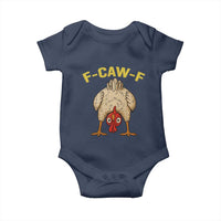Funny F Caw F Bending Over Chicken Meme Baby Onesie Upside Down Head Poultry Humor - Wonder Print Shop