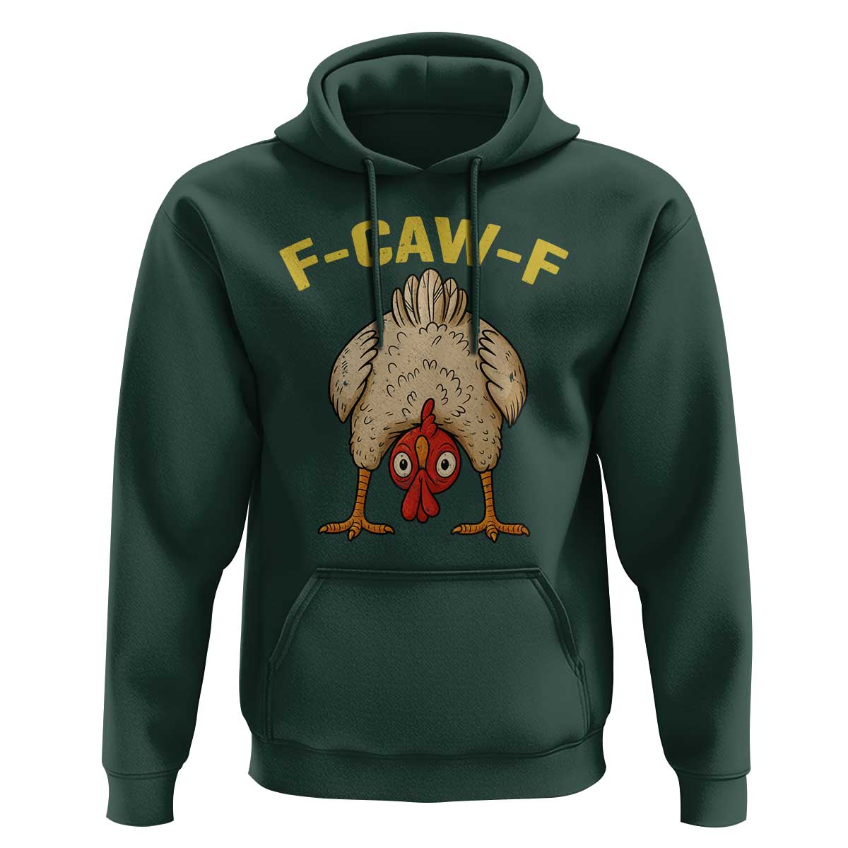 Funny F Caw F Bending Over Chicken Meme Hoodie Upside Down Head Poultry Humor - Wonder Print Shop