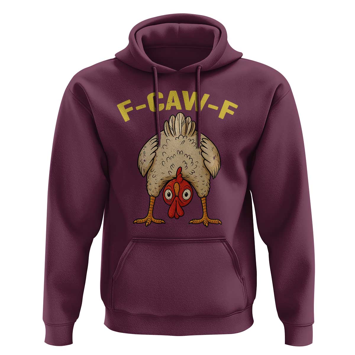 Funny F Caw F Bending Over Chicken Meme Hoodie Upside Down Head Poultry Humor - Wonder Print Shop