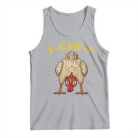 Funny F Caw F Bending Over Chicken Meme Tank Top Upside Down Head Poultry Humor - Wonder Print Shop