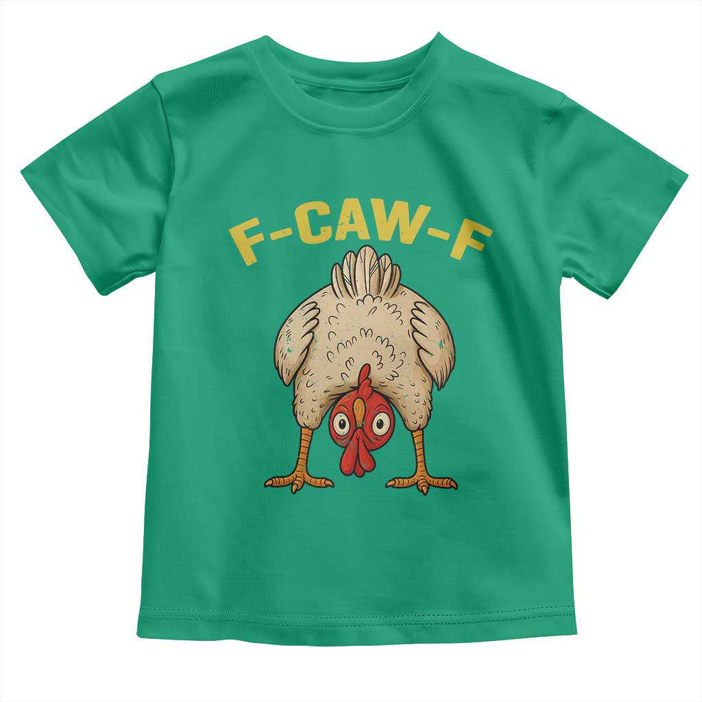 Funny F Caw F Bending Over Chicken Meme Toddler T Shirt Upside Down Head Poultry Humor - Wonder Print Shop