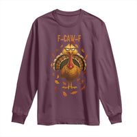 Funny F Caw F Turkey Meme Thanksgiving Graphic Long Sleeve Shirt Funny Fowl Mood Humor - Wonder Print Shop