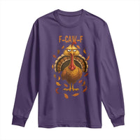 Funny F Caw F Turkey Meme Thanksgiving Graphic Long Sleeve Shirt Funny Fowl Mood Humor - Wonder Print Shop