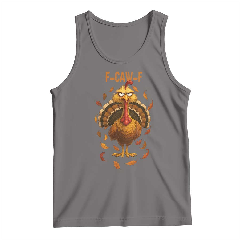 Funny F Caw F Turkey Meme Thanksgiving Graphic Tank Top Funny Fowl Mood Humor - Wonder Print Shop