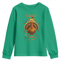 Funny F Caw F Turkey Meme Thanksgiving Graphic Youth Sweatshirt Funny Fowl Mood Humor - Wonder Print Shop