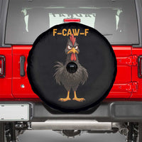 Funny F Caw F Grumpy Black Chicken Graphic Spare Tire Cover Moody Bird Meme for Sarcastic Animal Lovers - Wonder Print Shop