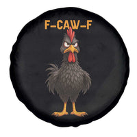 Funny F Caw F Grumpy Black Chicken Graphic Spare Tire Cover Moody Bird Meme for Sarcastic Animal Lovers - Wonder Print Shop