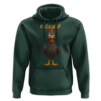 Funny F Caw F Grumpy Black Chicken Graphic Hoodie Moody Bird Meme for Sarcastic Animal Lovers - Wonder Print Shop